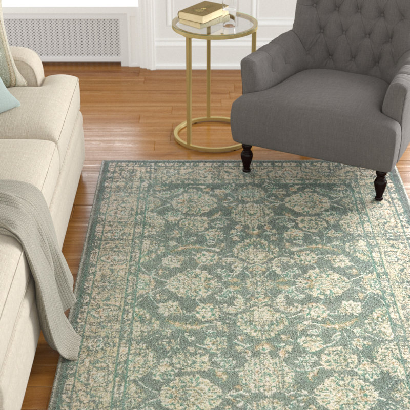 Charlton Home Manford Oriental Charcoal/Dark Green Area Rug & Reviews